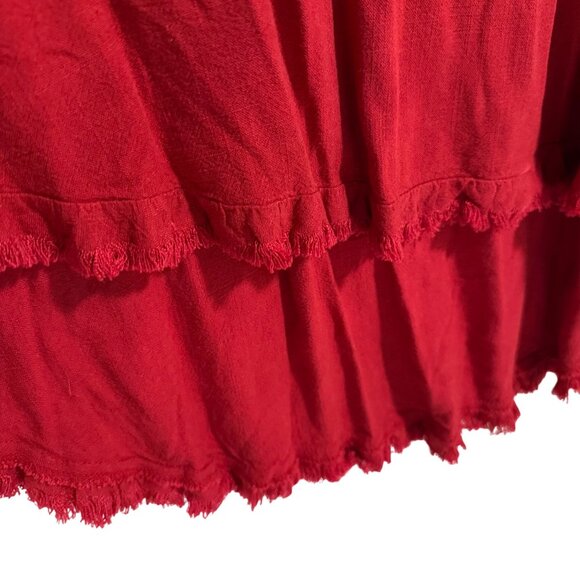 Umgee Red Linen Blend Pocket Dress NWT Size S - Picture 3 of 10